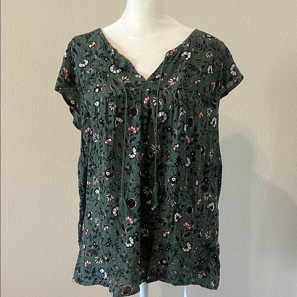 Floral Green Blouse